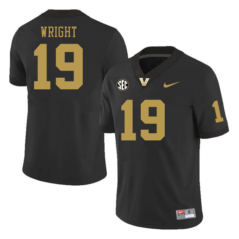 Vanderbilt Commodores #19 De'Rickey Wright College Football Jerseys 2024 Uniforms Stitched-Black